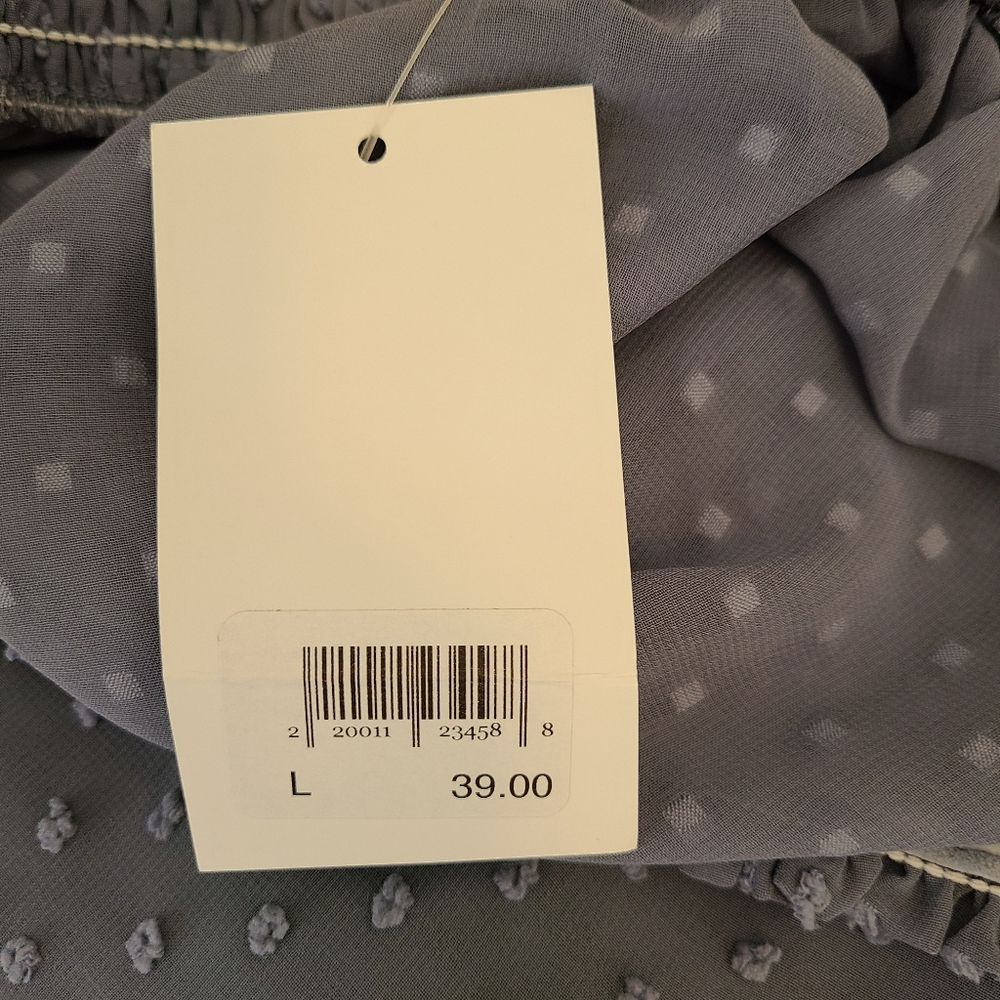NWT LA Miel blue off the shoulder swiss dot blouse - Picture 12 of 12